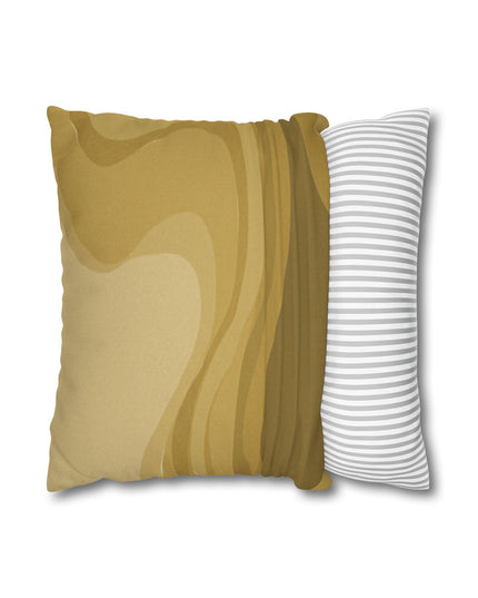 Brown Wavey Spun Polyester Square Pillowcase, 14" x 14"