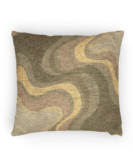 Brown Wavey Woven Pillow, 17" x 18"