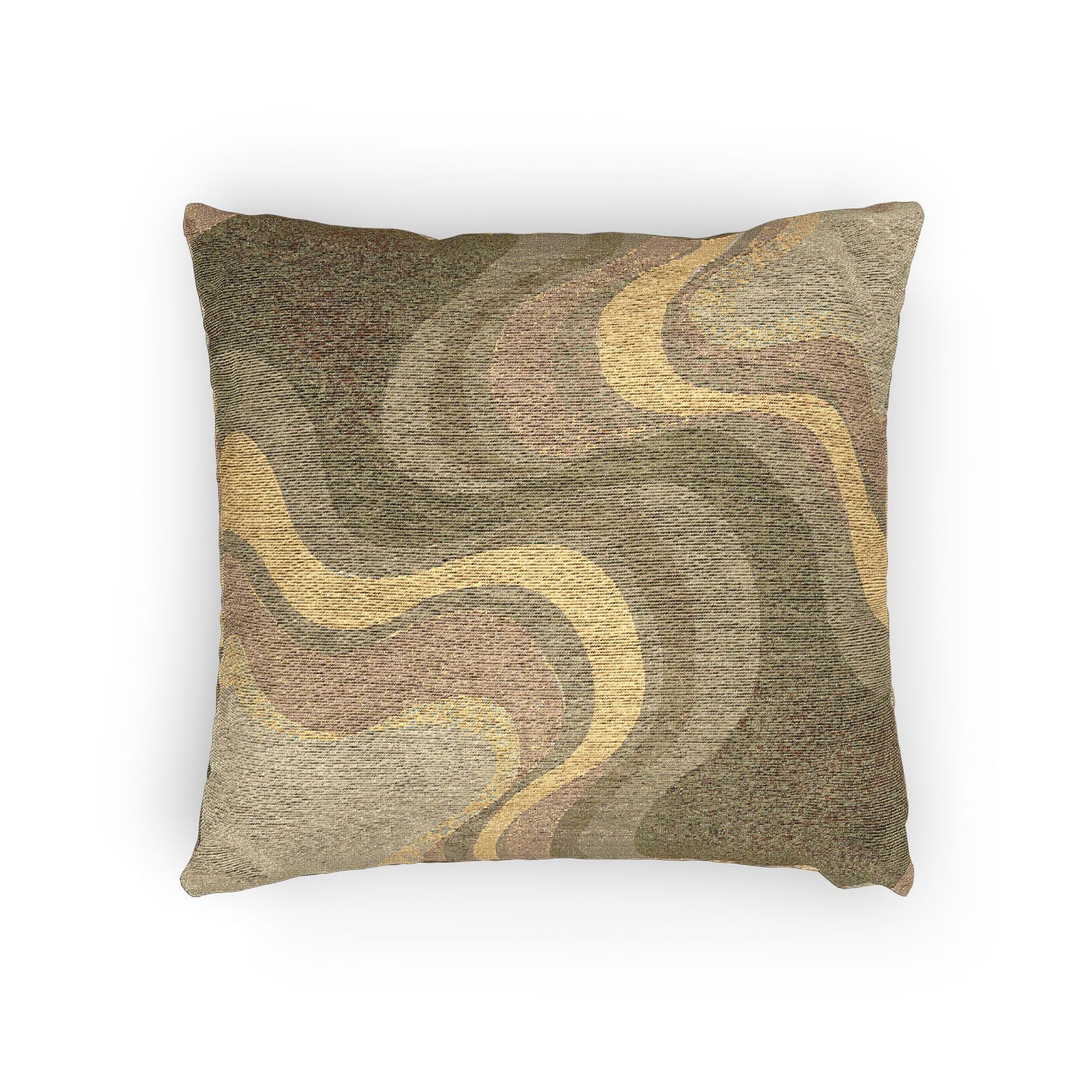 Brown Wavey Woven Pillow, 17" x 18"