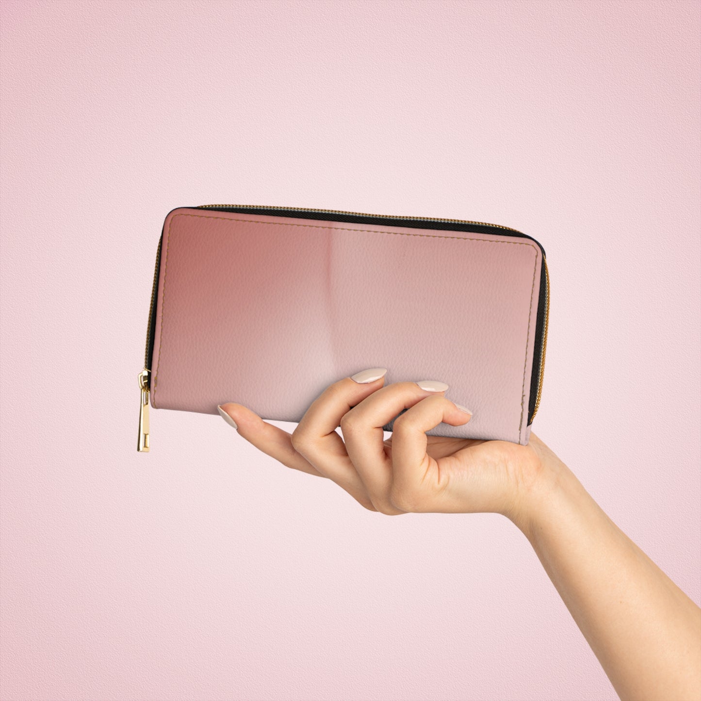 Rose Red Fade Elegant Abstract Zipper Wallet - Stylish & Functional Accessory for Everyday Use