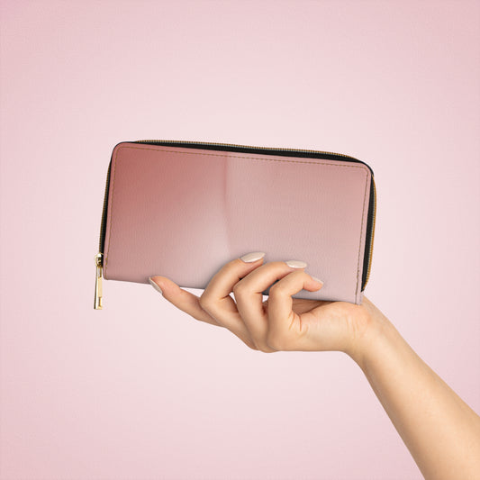 Rose Red Fade Elegant Abstract Zipper Wallet - Stylish & Functional Accessory for Everyday Use