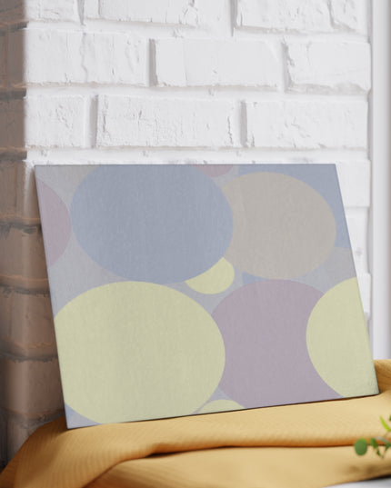 Pastel Soft Blue and Soft White Patches 8" x 11" Glass Cutting Board