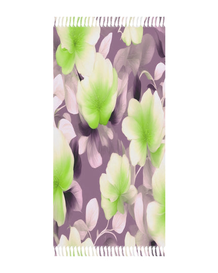 Lime Lavender Floral Bunch 38" × 81" Boho Beach Cloth