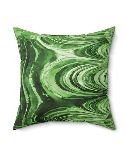 Uzi Spiral Mint Pastel Faux Suede Square Pillow, 18" x 18"