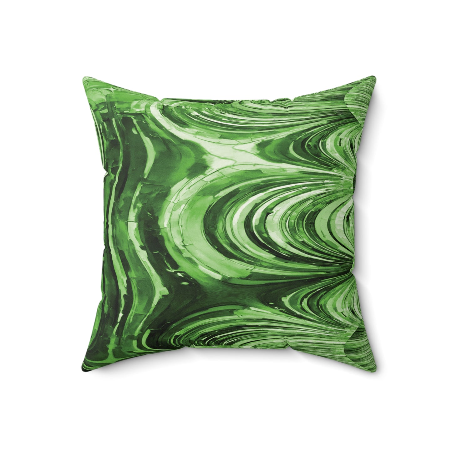 Uzi Spiral Mint Pastel Faux Suede Square Pillow, 18" x 18"