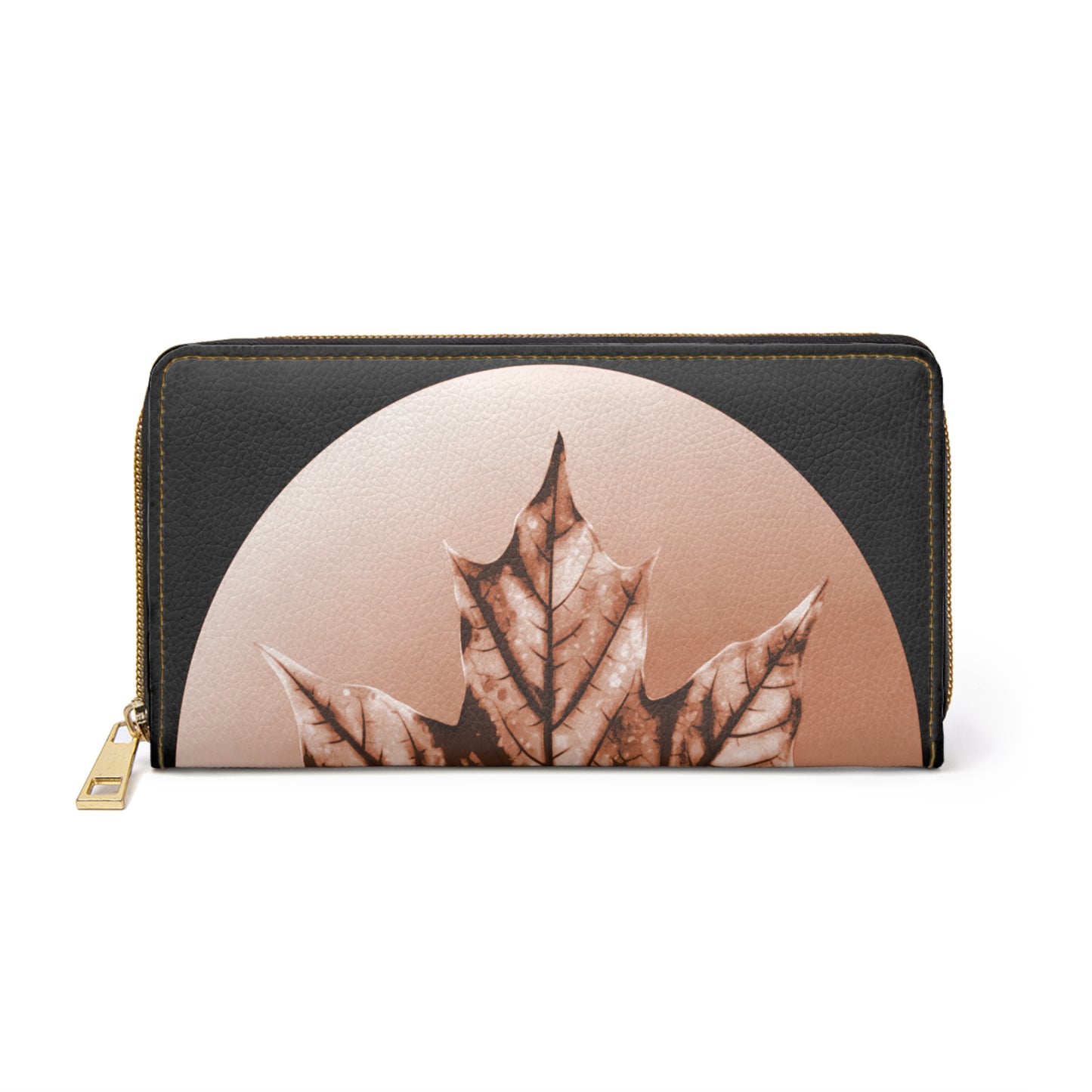 Soft Maple Leaf Elegant Abstract Zipper Wallet - Stylish & Functional Accessory for Everyday Use