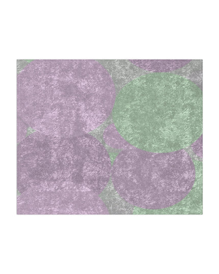 Pastel Lavender Purple and Soft Green Patches 50" x 60" Crushed Velvet Blanket
