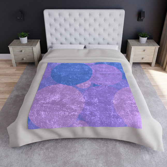 Pastel Purple Family Patches 50" x 60" Crushed Velvet Blanket