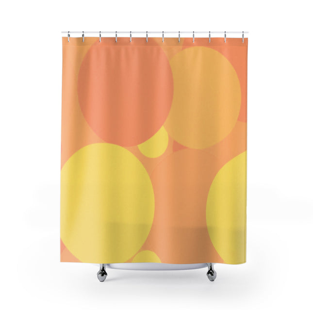Pastel Bright Oranges Patches Shower Curtains, 71" x 74"