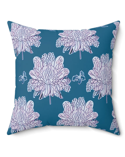 Lavender Floral Butterflies 20" x 20" Faux Suede Square Pillow