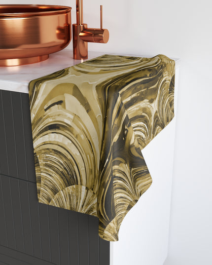 Uzi Spiral Light Brown Hand Towel, 16" x 28"