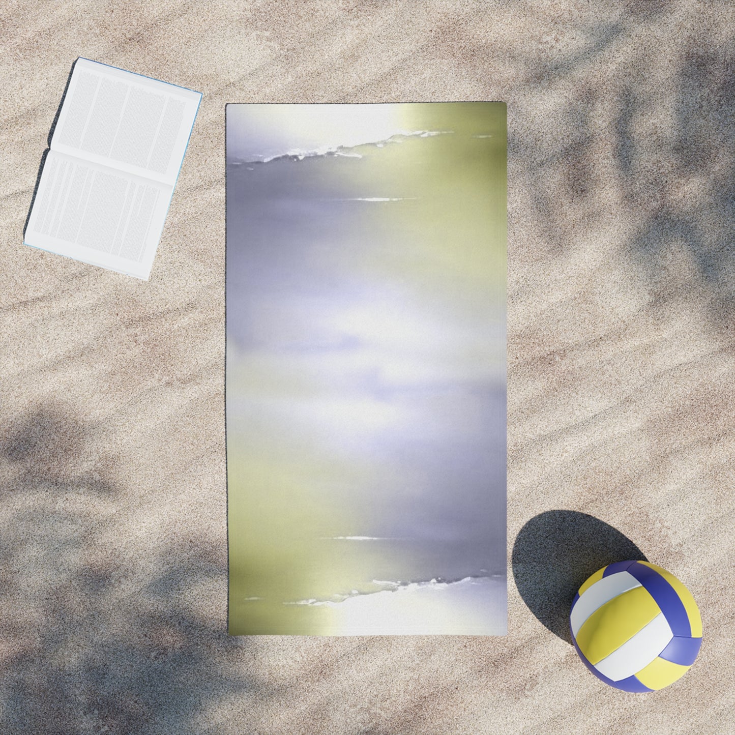 Lavender Sea Golden Fog Beach Towel, 24" x 44"