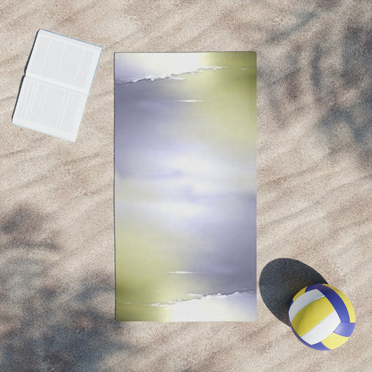 Lavender Sea Golden Fog Beach Towel, 24" x 44"