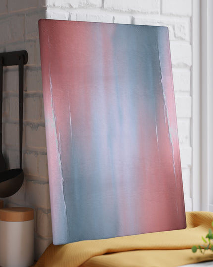 Gray Sea Pink Fog Glass Cutting Board, 11" x 15"