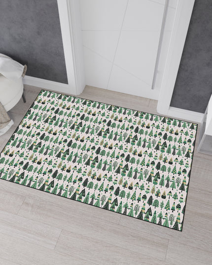 Mini Vintage Green Trees 48" x 72" Heavy Duty Floor Mat
