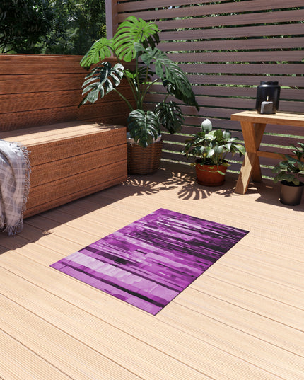Striped Powder Lavender Outdoor Rug, 24" x 36"