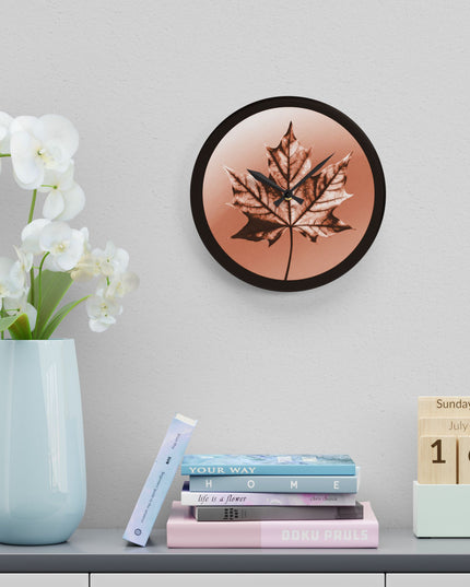 Soft Maple Leaf Acrylic Wall Clock, Round or Square, 10.75" x 10.75"