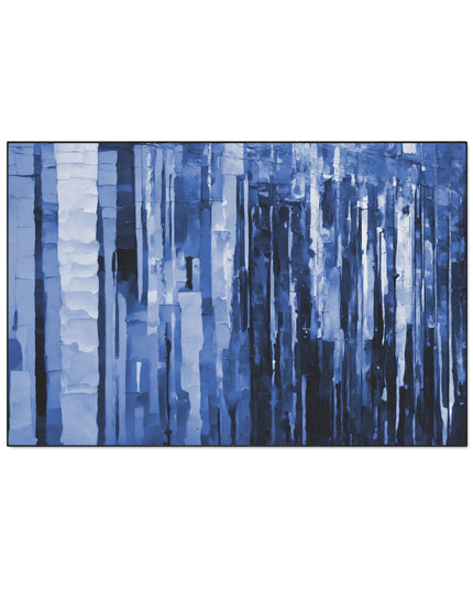 Striped Deep Blue 48" x 72" Heavy Duty Floor Mat
