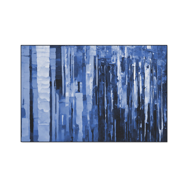 Striped Deep Blue 48" x 72" Heavy Duty Floor Mat