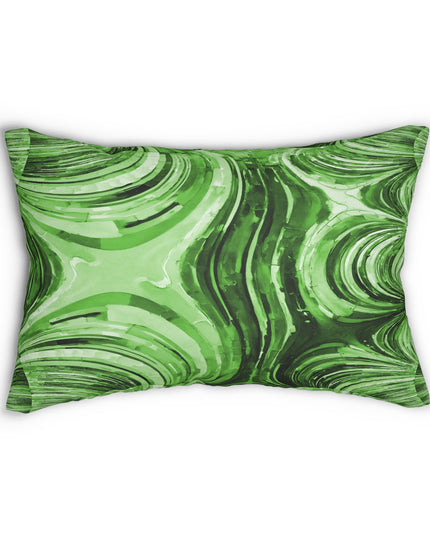 Uzi Spiral Mint Pastel Spun Polyester Lumbar Pillow, 20" x 14"