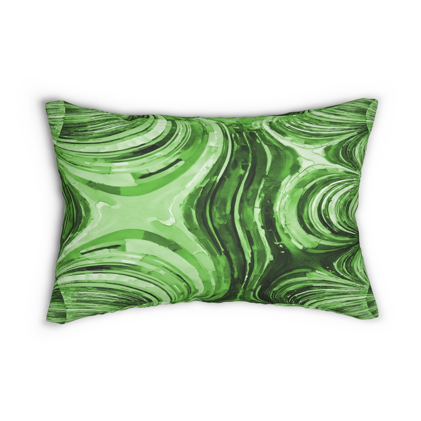 Uzi Spiral Mint Pastel Spun Polyester Lumbar Pillow, 20" x 14"