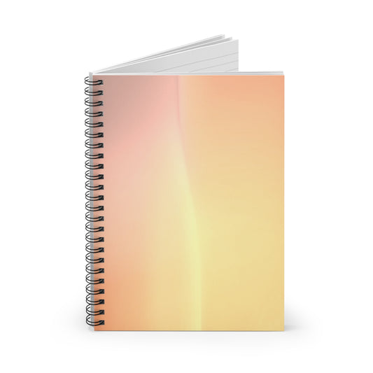 Hot Peach Fade Wavey Spiral Notebook - Ruled Line, 6" x 8", 118 pages