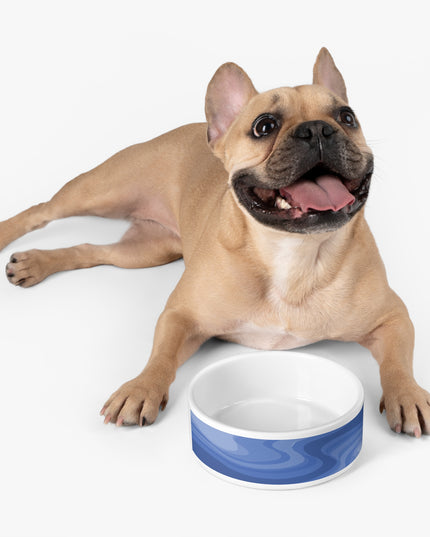 Deep Blue Wavey 16 oz Pet Bowl