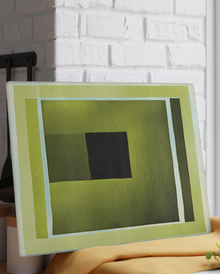 Lemongrass Shadow Glass Cutting Board, 11" x 15"