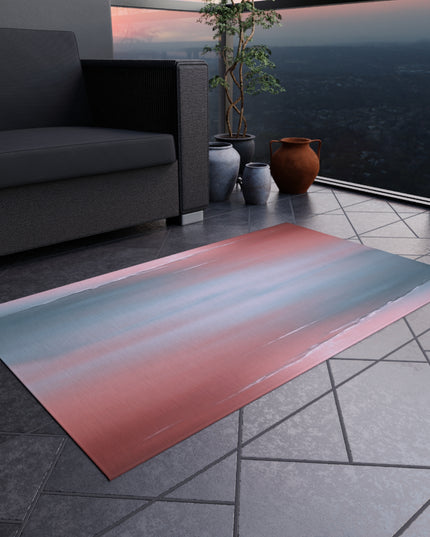 Gray Sea Pink Fog Outdoor Rug, 36" x 60"