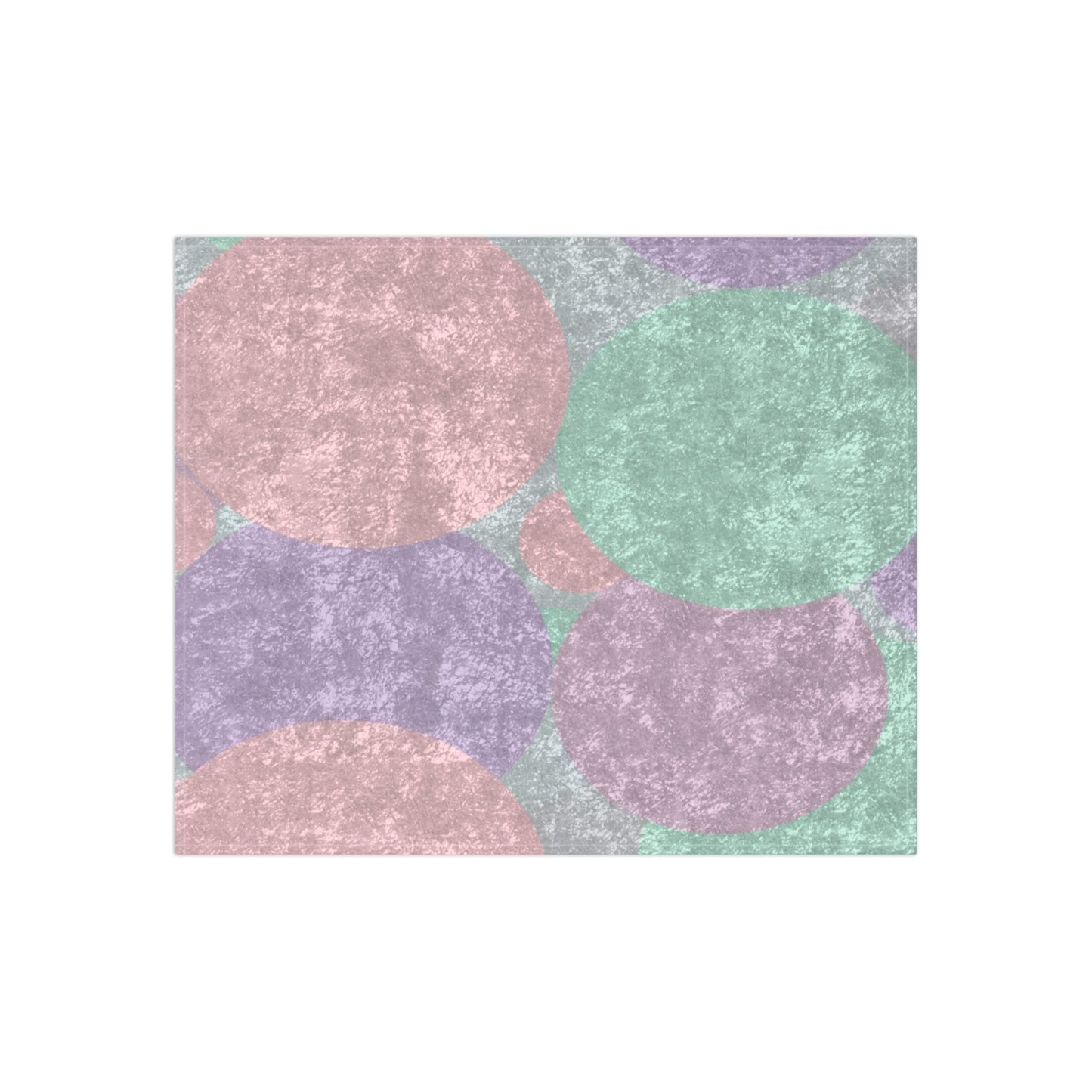 Pastel Peach and Soft Green Patches 50" x 60" Crushed Velvet Blanket