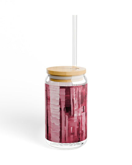 Striped Ruby Sipper Glass, 16oz