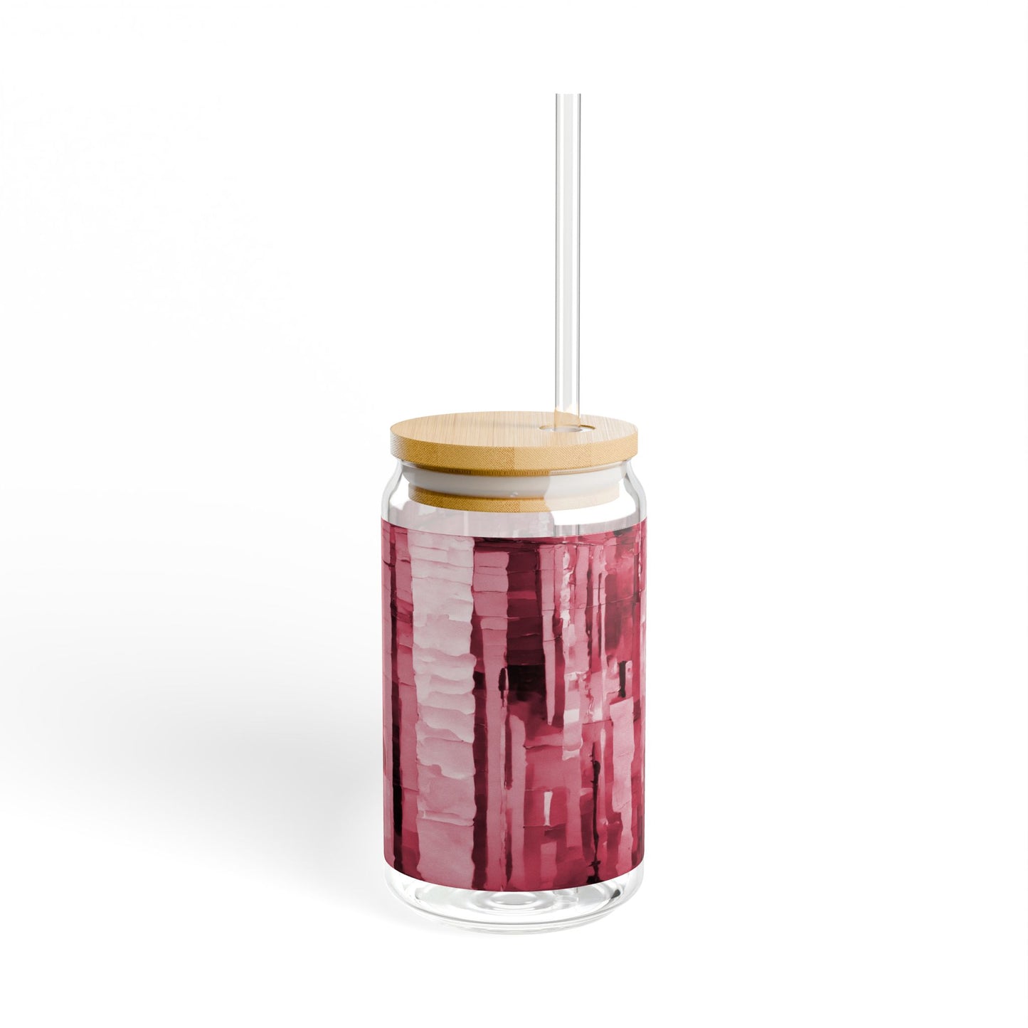 Striped Ruby Sipper Glass, 16oz