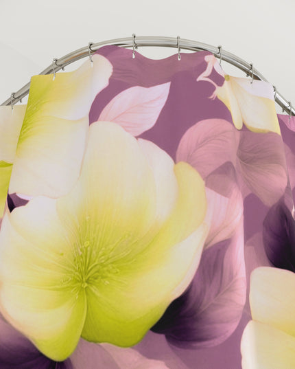 Lemon Blossom Floral Bunch Shower Curtains, 71" x 74"