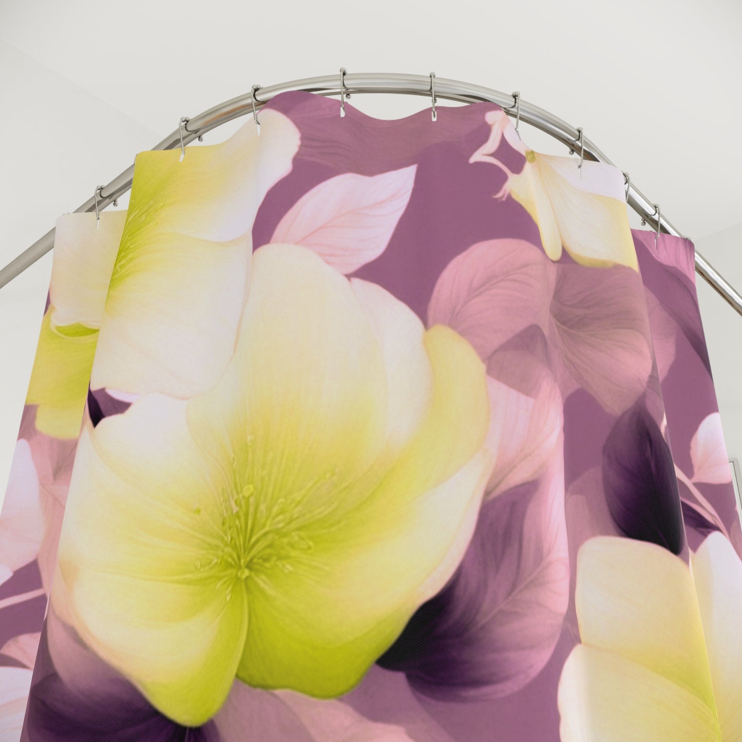 Lemon Blossom Floral Bunch Shower Curtains, 71" x 74"