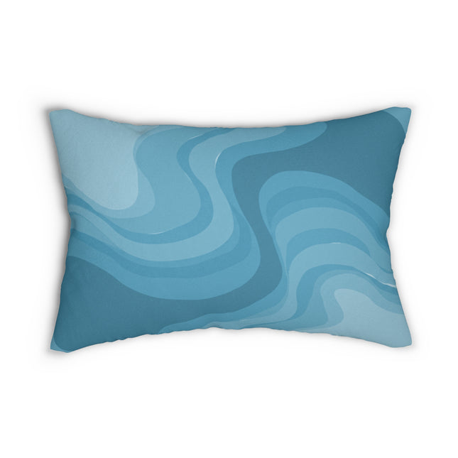 Sky Blue Wavey Spun Polyester Lumbar Pillow, 20" x 14"