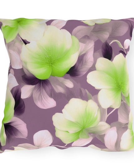 Lime Lavender Floral Bunch 20" x 20" Outdoor Pillow