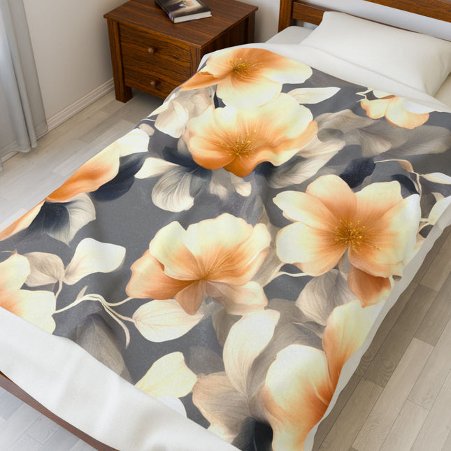 Soft Blossom Floral Bunch Velveteen Plush Blanket, 50" x 60"