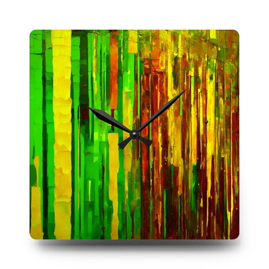 Striped Beta Acrylic Wall Clock, Round or Square, 10.75" x 10.75"