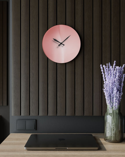 Rose Red Fade Acrylic Wall Clock, Round or Square, 10.75" x 10.75"