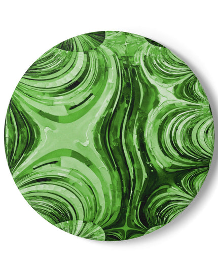 Uzi Spiral Mint Pastel 4" x 4" Round Ceramic Coaster