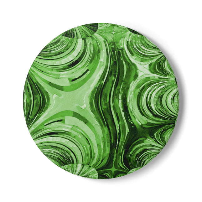 Uzi Spiral Mint Pastel 4" x 4" Round Ceramic Coaster
