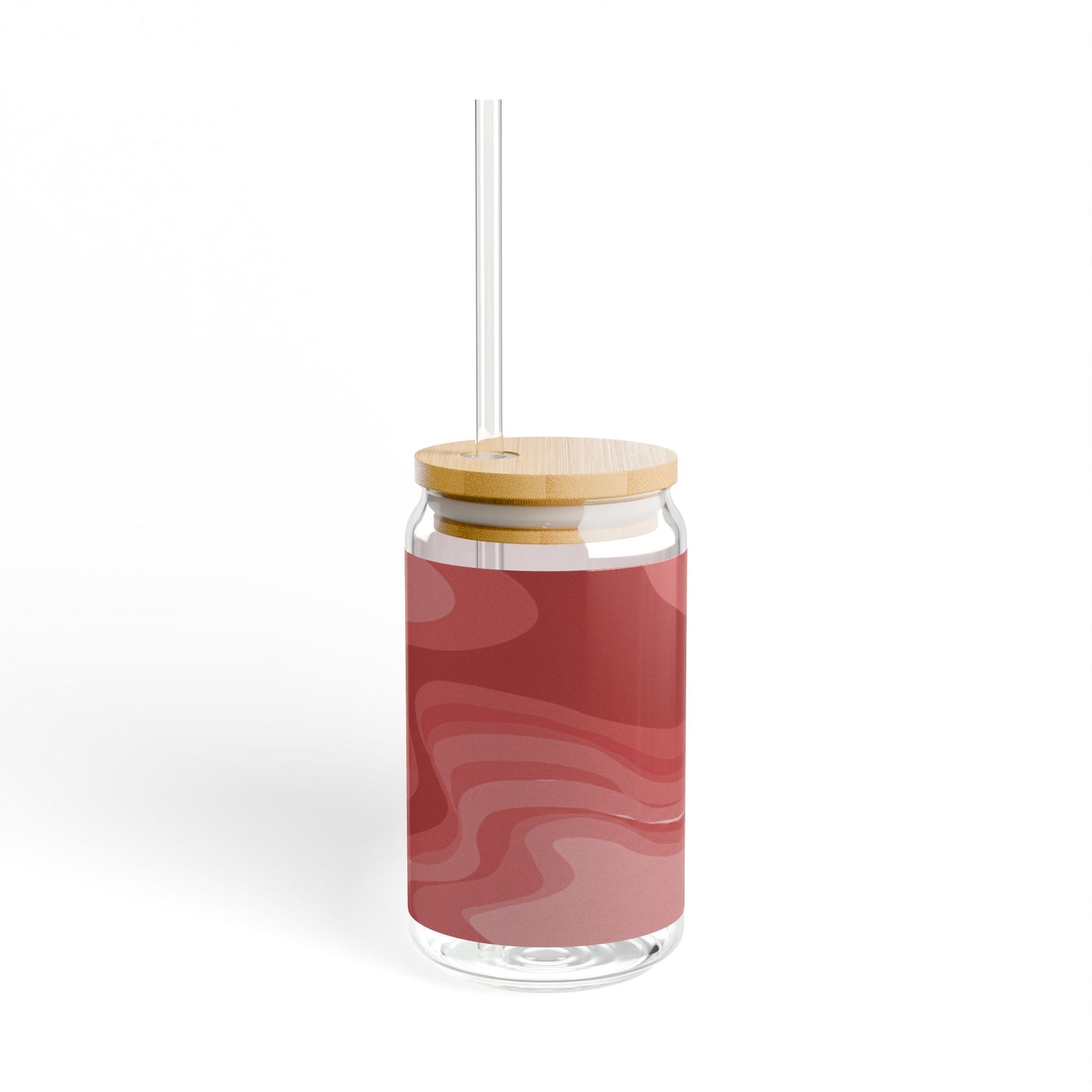 Power Red Wavey Sipper Glass, 16oz