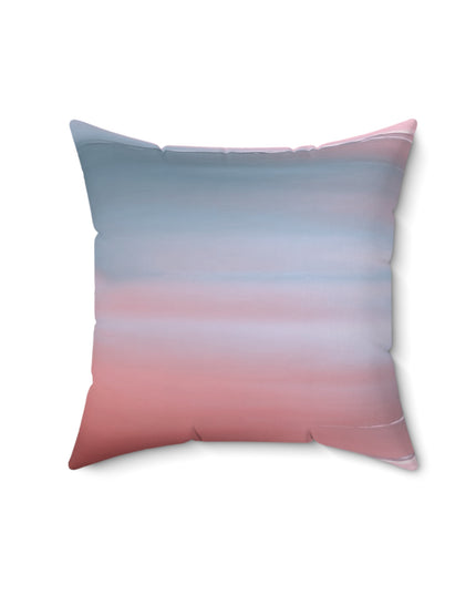 Gray Sea Pink Fog 16" x 16" Faux Suede Square Pillow