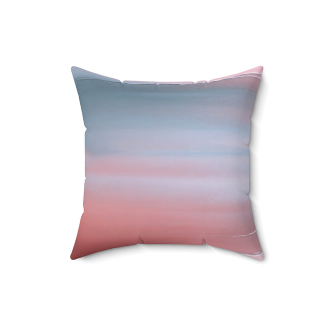 Gray Sea Pink Fog 16" x 16" Faux Suede Square Pillow