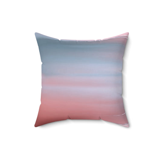 Gray Sea Pink Fog 16" x 16" Faux Suede Square Pillow