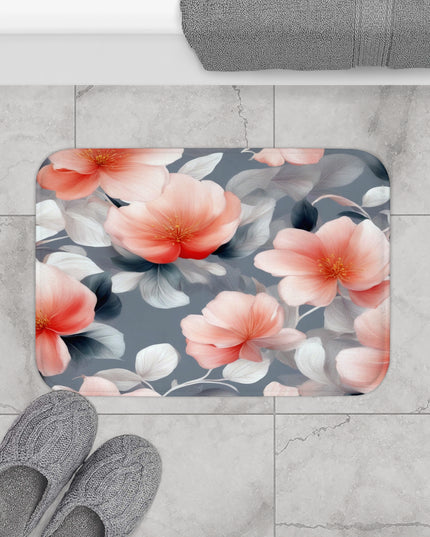 Red Blossom Floral Bunch 24" x 17" Bath Mat