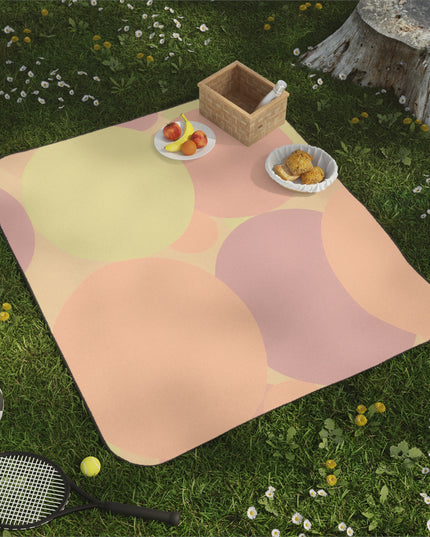 Pastel Hot Peach Patches 61" × 51" Picnic Blanket