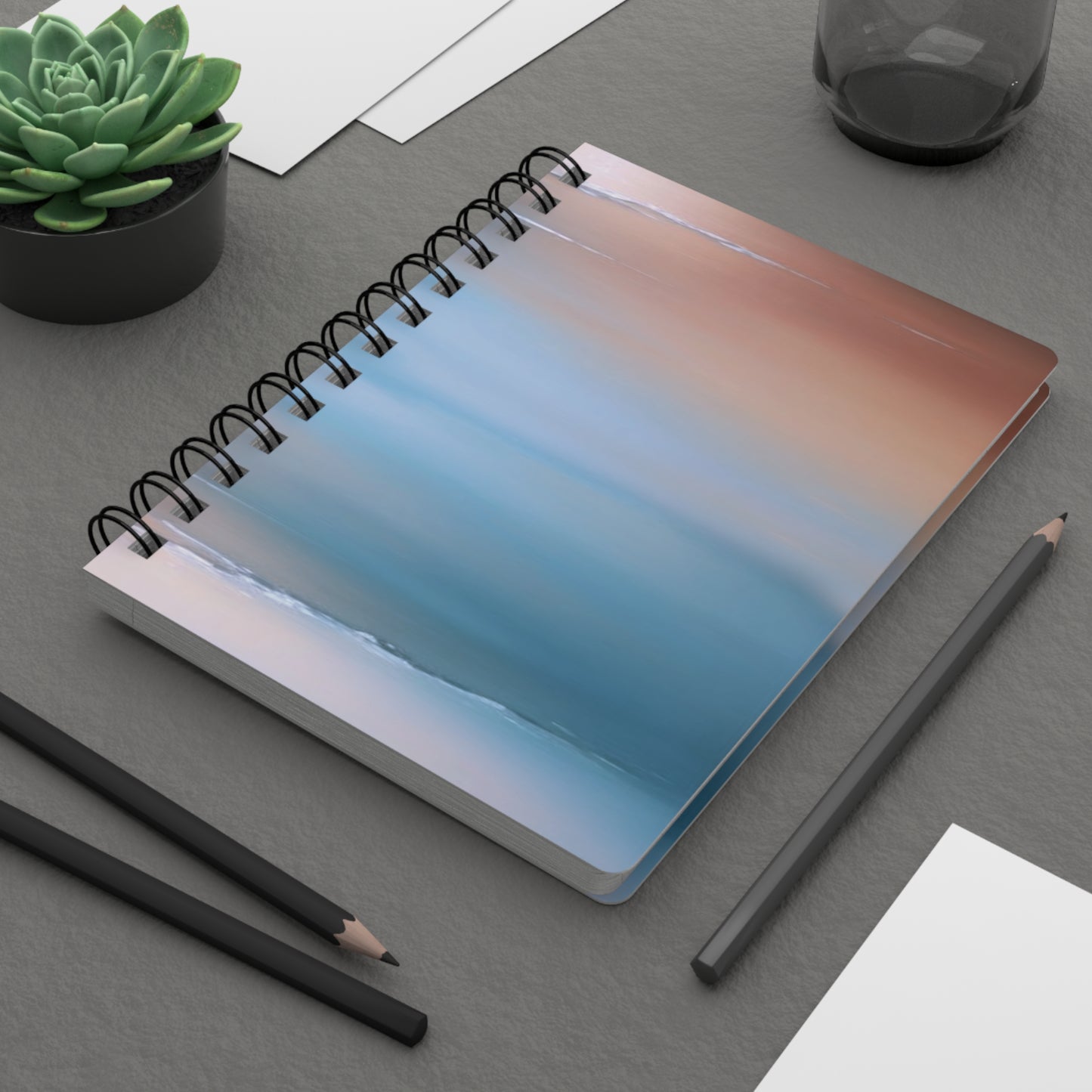Blue Sea Peach Fog Spiral Bound Journal, 5" x 7" 150 pages