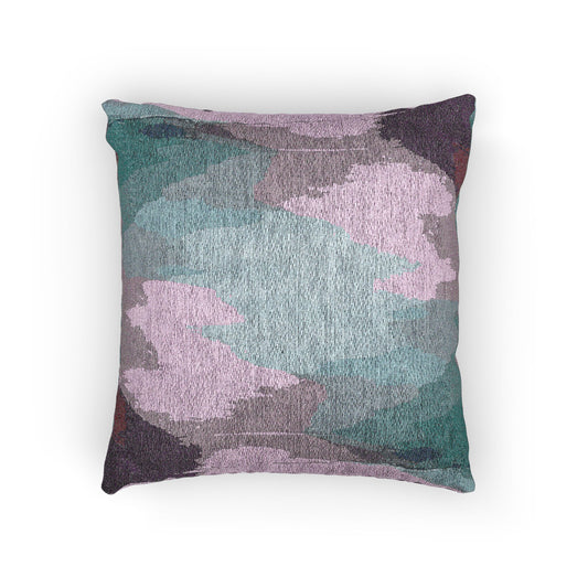 Dark Blue Green Sea Purple Fog Woven Pillow, 17" x 18"