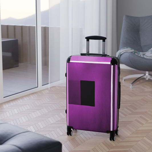 Magenta Shadow Medium Suitcase with built in lock, 4 double-wheels, telescopic handle, and ABS back hard-shell